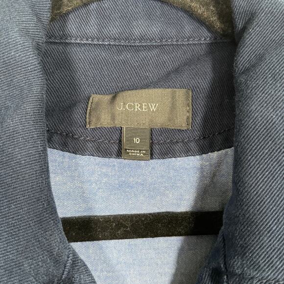 J.Crew Navy Double-Breasted Cotton Peacoat size 10 Preppy Coastal Fall Jacket - Picture 3 of 7